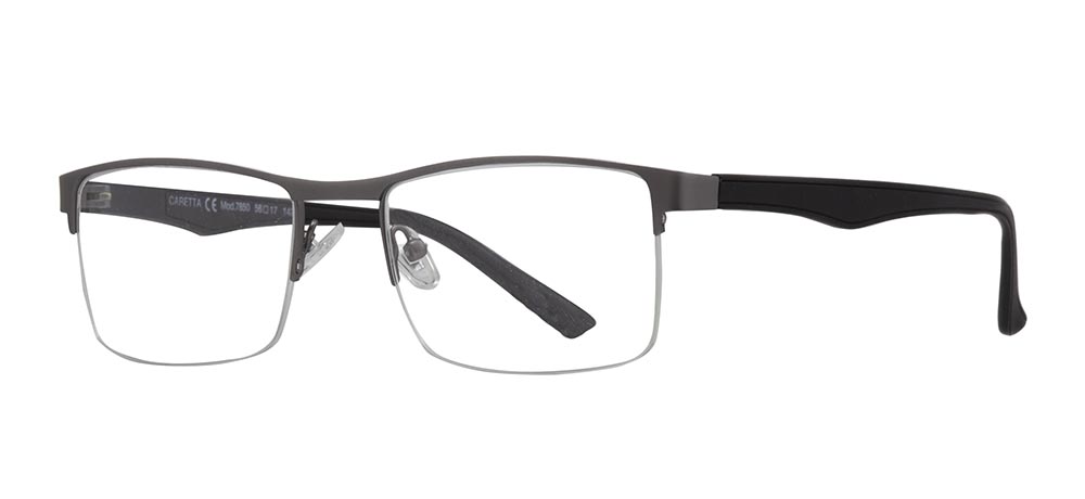 CARETTA Eyeglasses Teenage,Adult Man Rectangular Half Framed Metal Unfiltered CRTTA 7850-C.M02